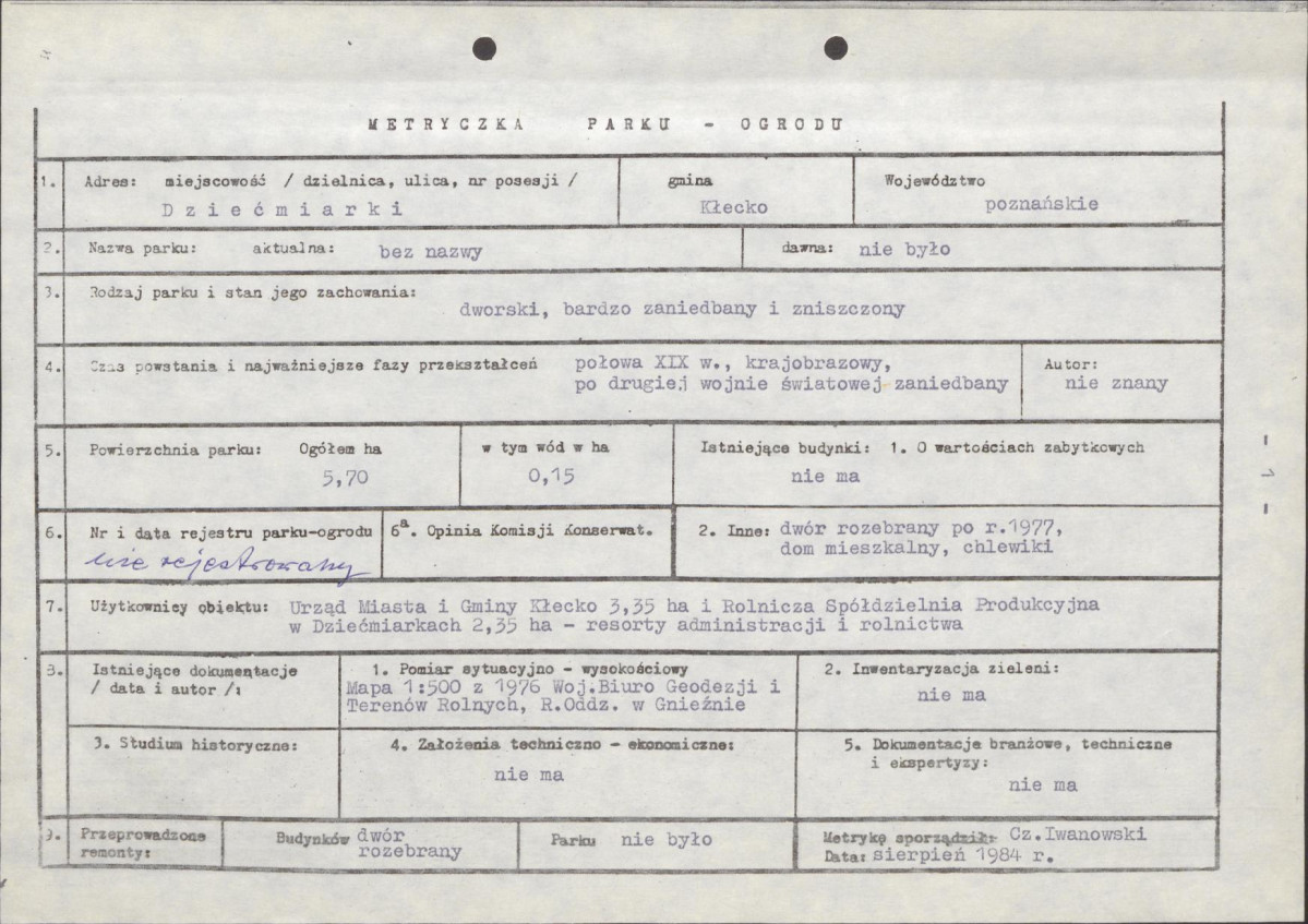 Ewidencja parkowa, skan nr 7