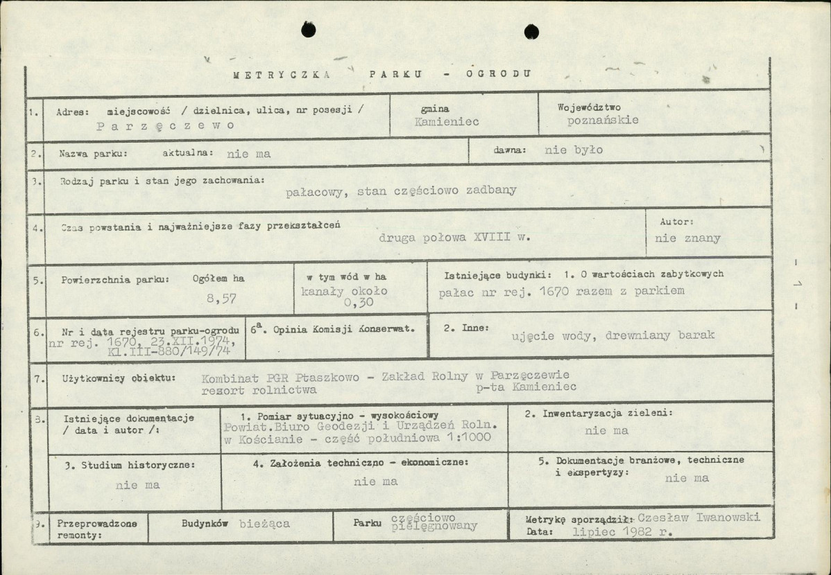 EP - Ewidencja parkowa, skan nr 7