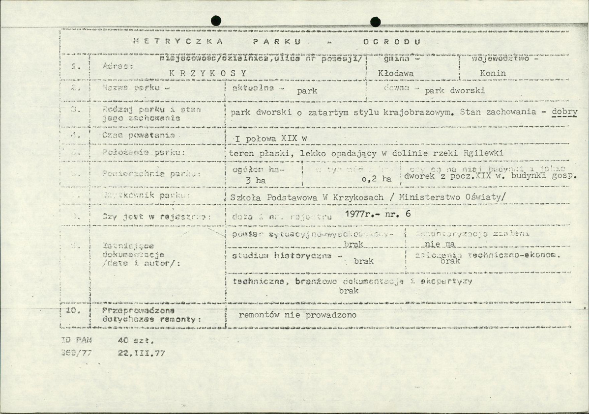 Ewidencja parkowa, skan nr 17