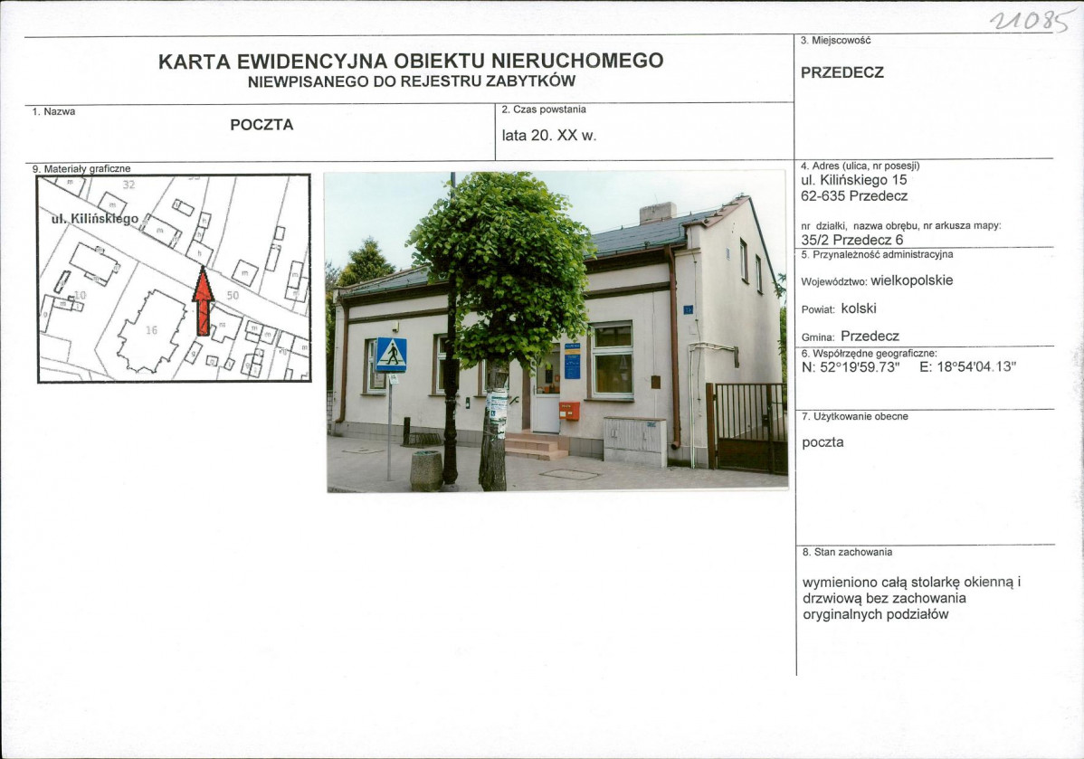 Karta obiektu niewpisanego do rejestru, skan nr 1