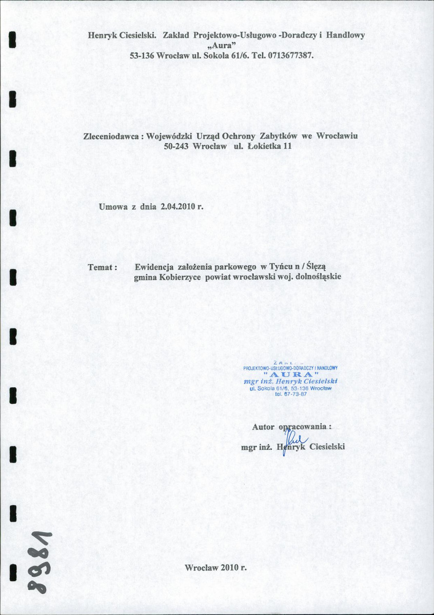 EP - Ewidencja parkowa, skan nr 1