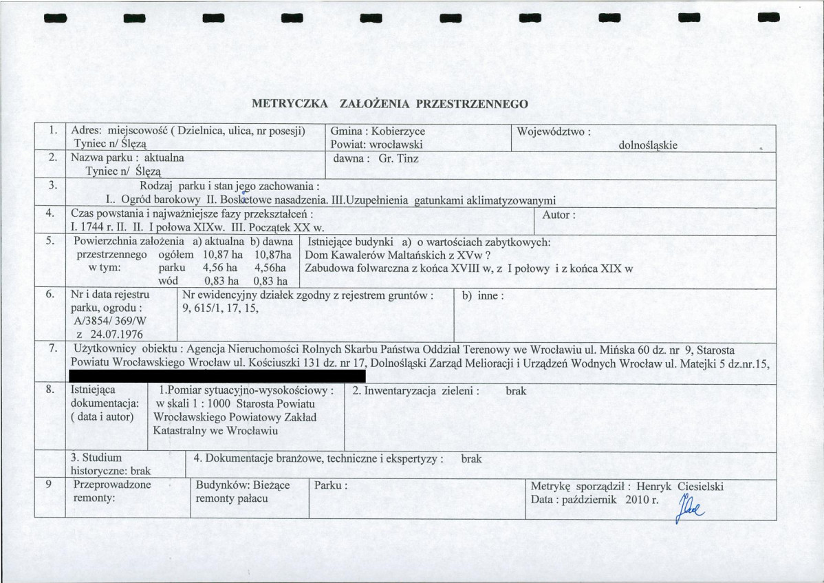 EP - Ewidencja parkowa, skan nr 2