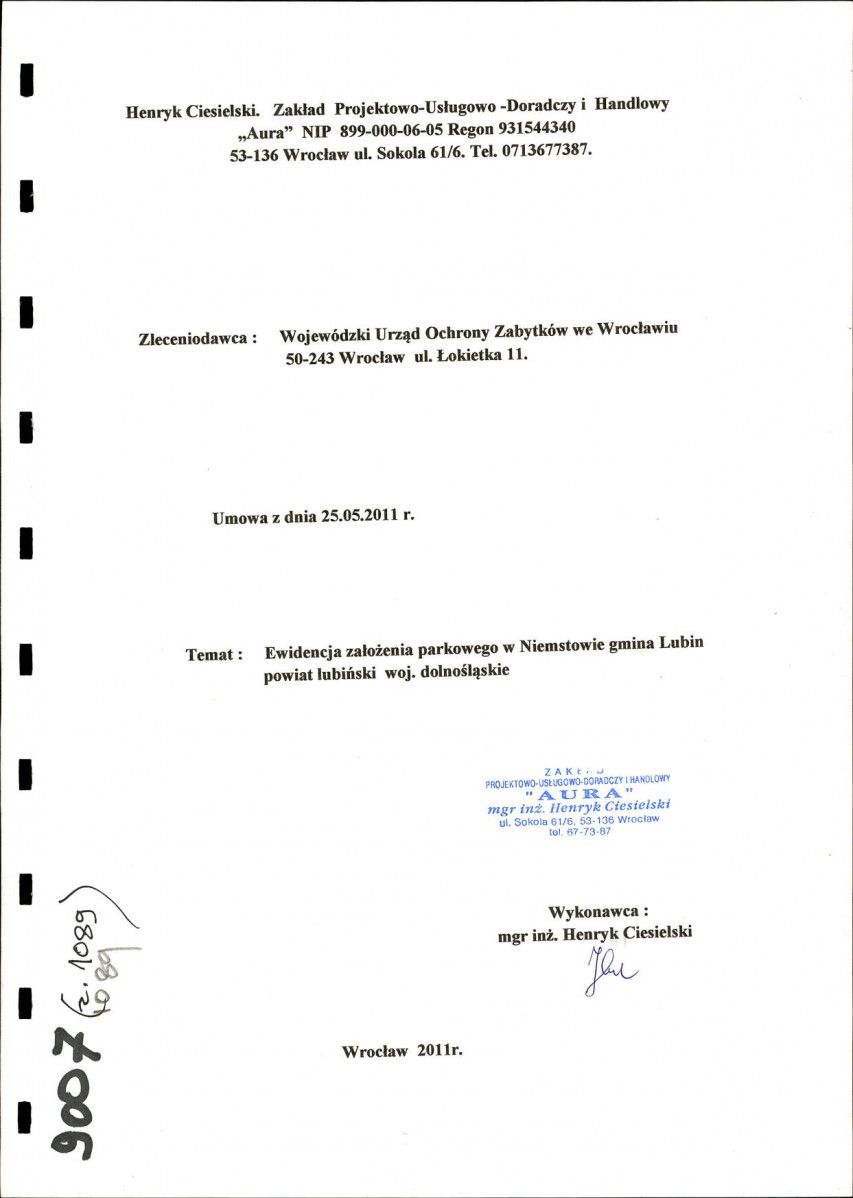 EP - Ewidencja parkowa, skan nr 1