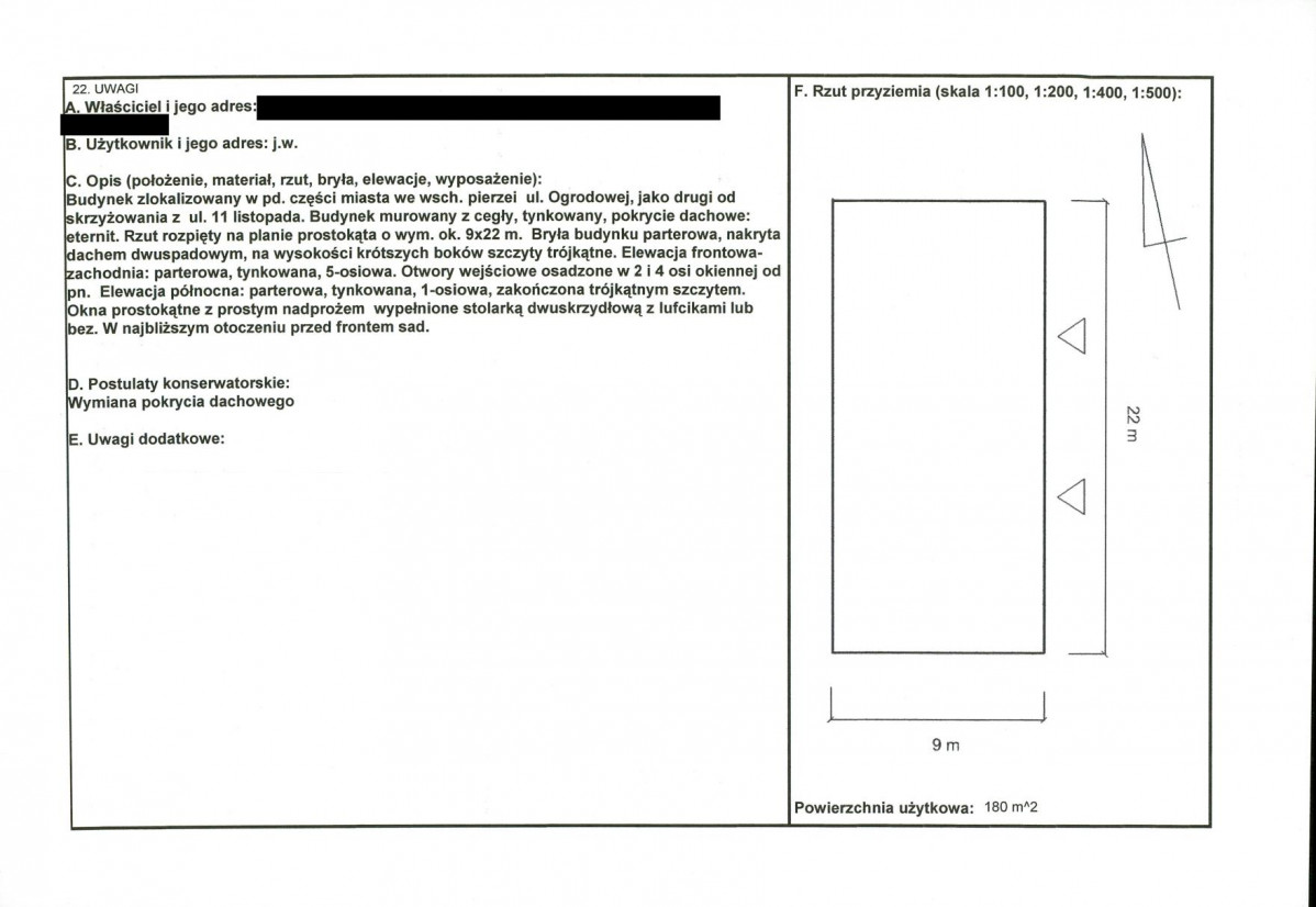 KEZN - Karta obiektu niewpisanego do rejestru, skan nr 2