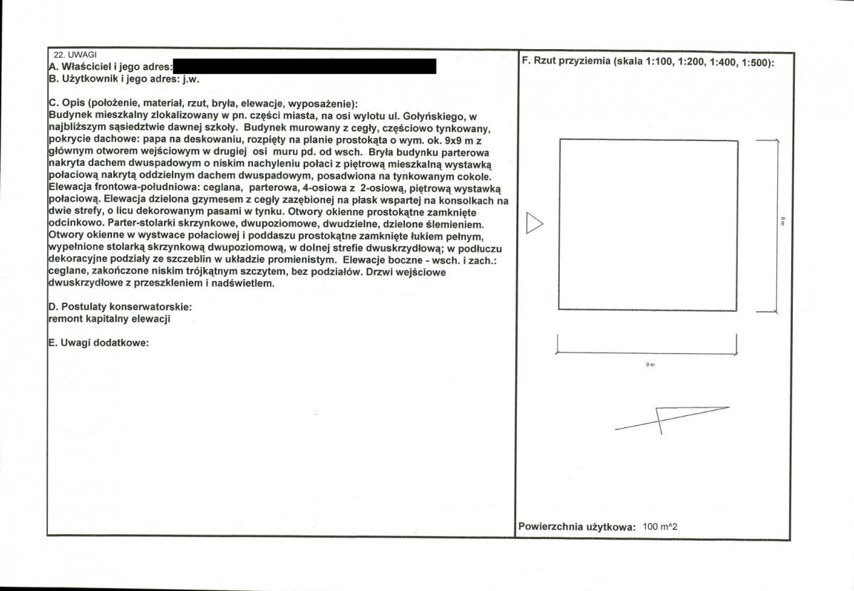 KEZN - Karta obiektu niewpisanego do rejestru, skan nr 2