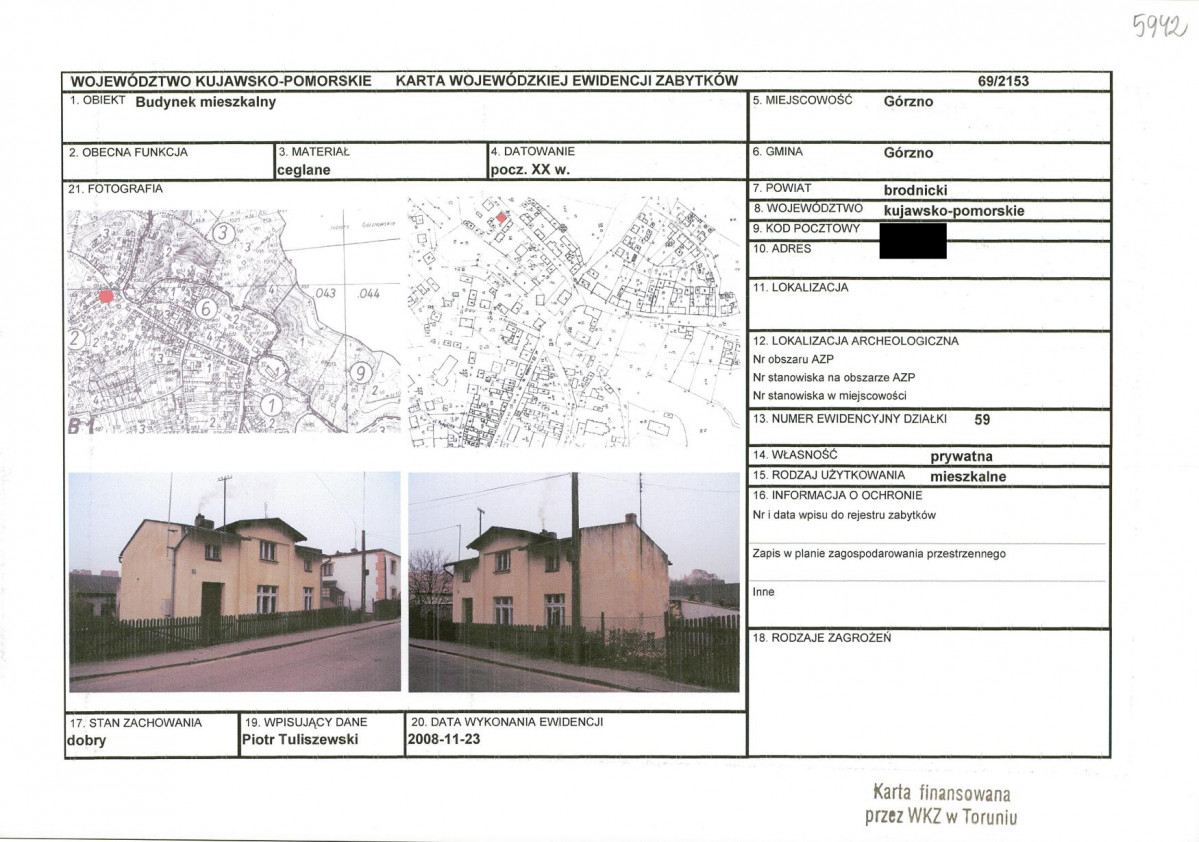 KEZN - Karta obiektu niewpisanego do rejestru, skan nr 1