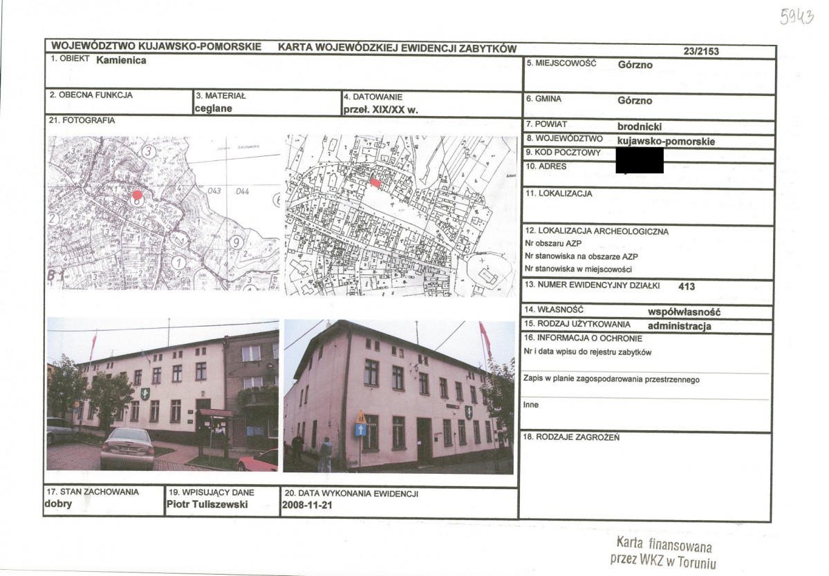 KEZN - Karta obiektu niewpisanego do rejestru, skan nr 1