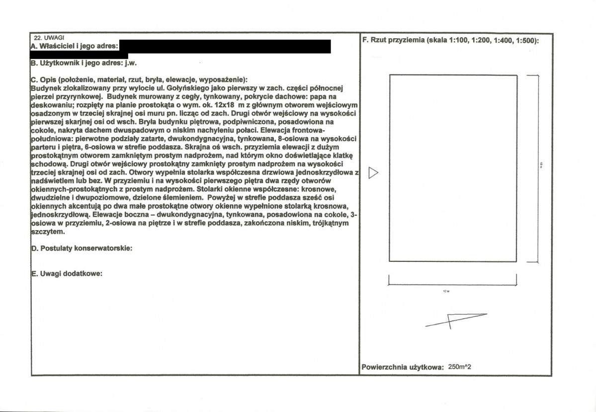KEZN - Karta obiektu niewpisanego do rejestru, skan nr 2