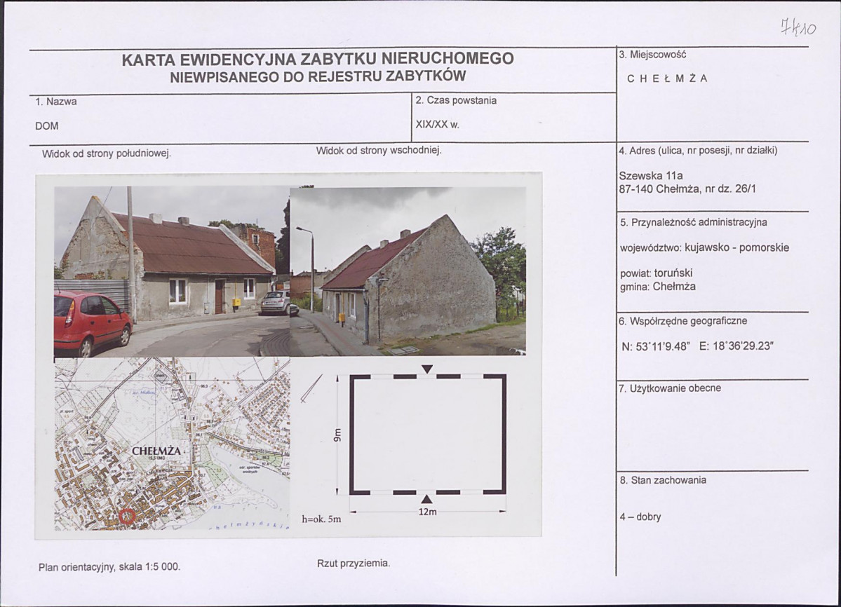 KEZN - Karta obiektu niewpisanego do rejestru, skan nr 1