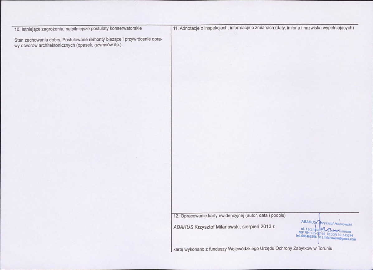 KEZN - Karta obiektu niewpisanego do rejestru, skan nr 2