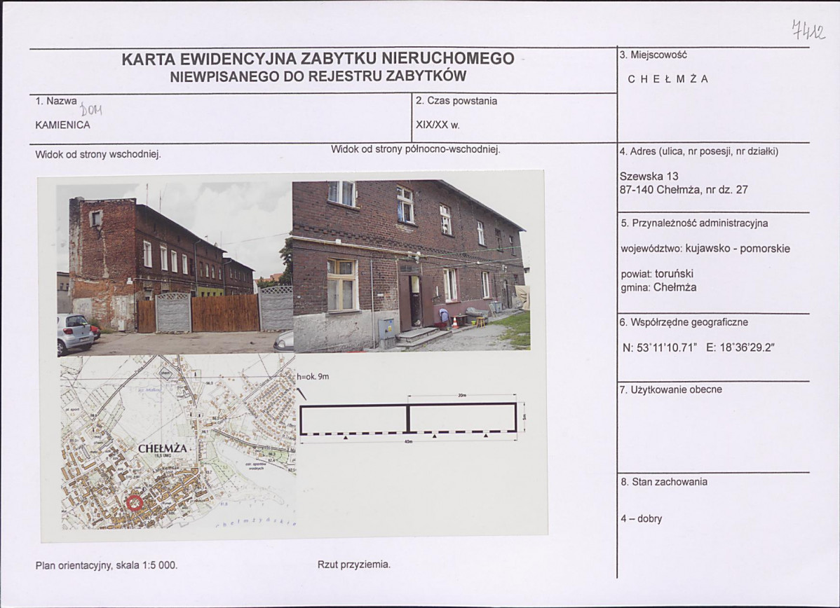 KEZN - Karta obiektu niewpisanego do rejestru, skan nr 1