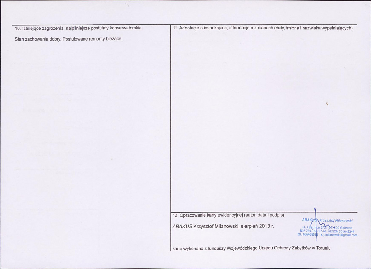 KEZN - Karta obiektu niewpisanego do rejestru, skan nr 2