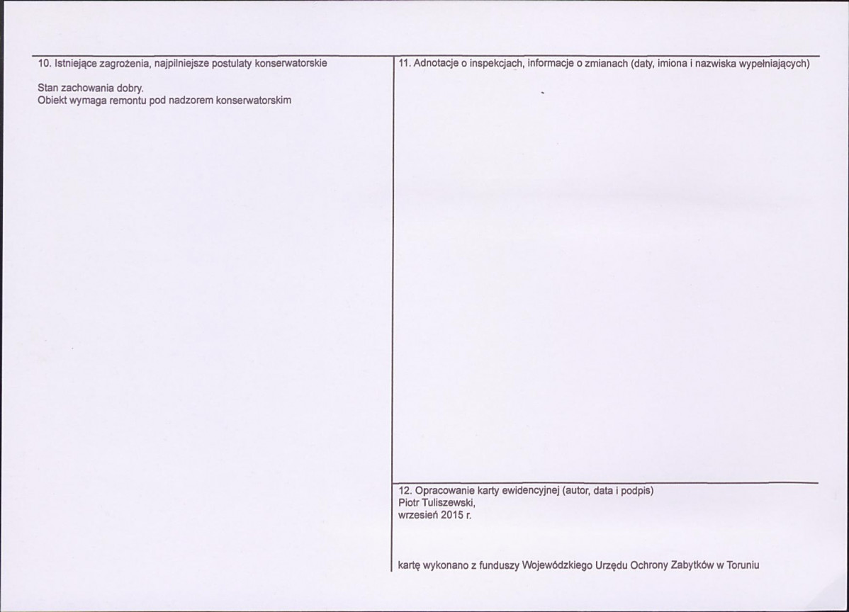 KEZN - Karta obiektu niewpisanego do rejestru, skan nr 2