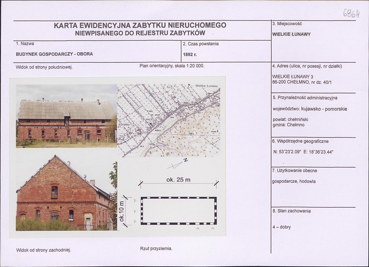 KEZN - Karta obiektu niewpisanego do rejestru, skan nr 1