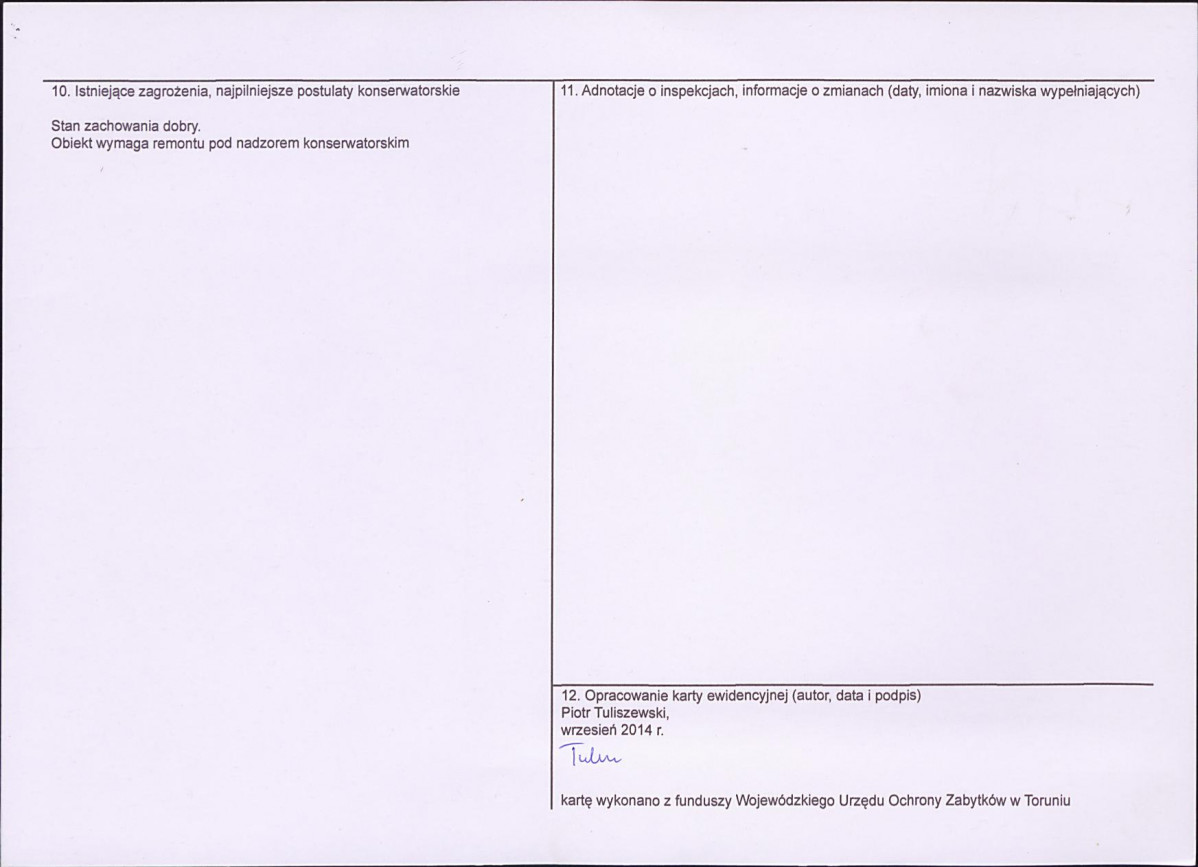 KEZN - Karta obiektu niewpisanego do rejestru, skan nr 2