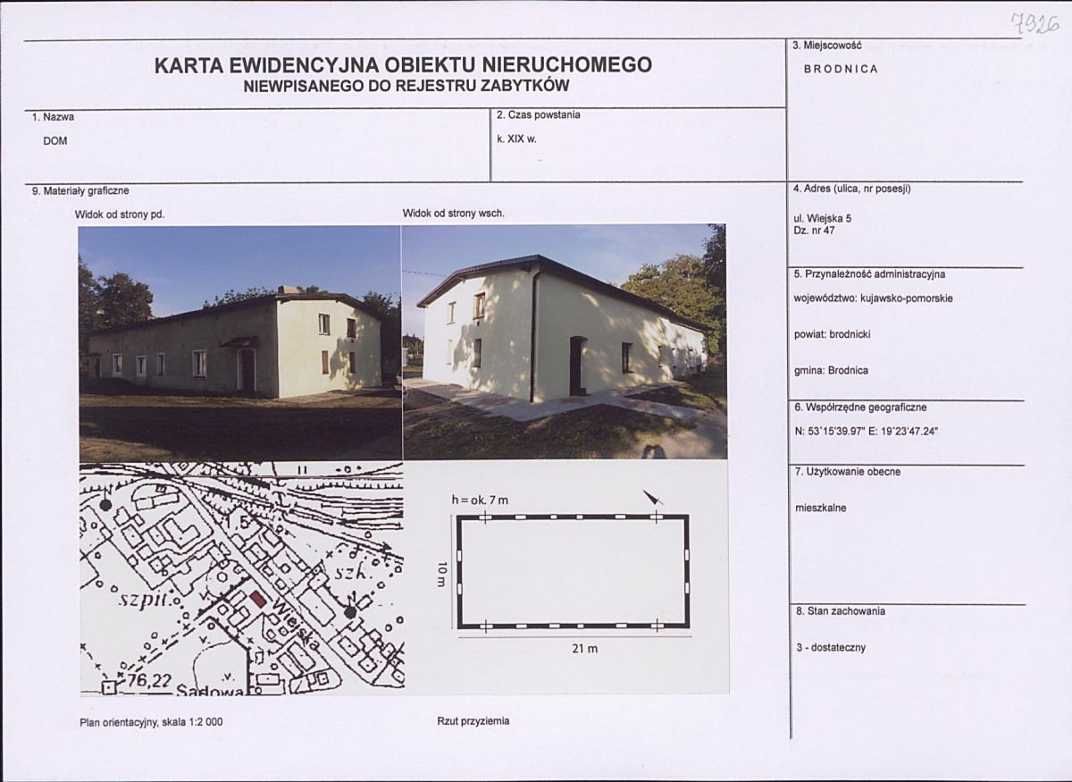 Karta obiektu niewpisanego do rejestru, skan nr 1