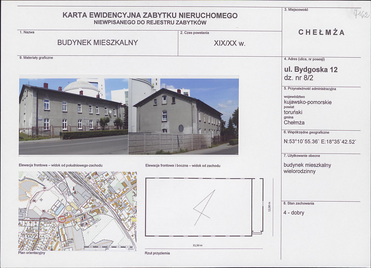 KEZN - Karta obiektu niewpisanego do rejestru, skan nr 1