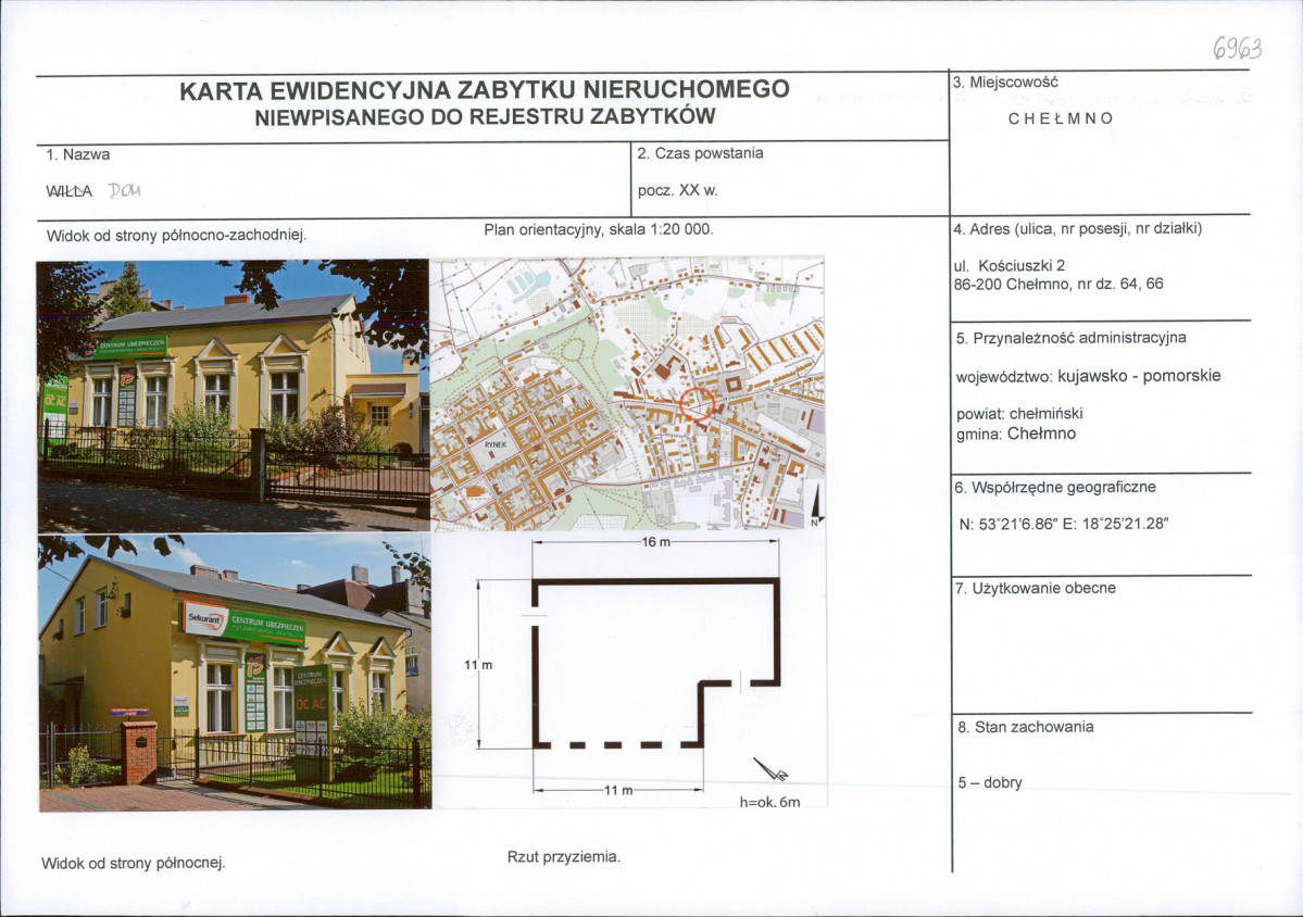 KEZN - Karta obiektu niewpisanego do rejestru, skan nr 1