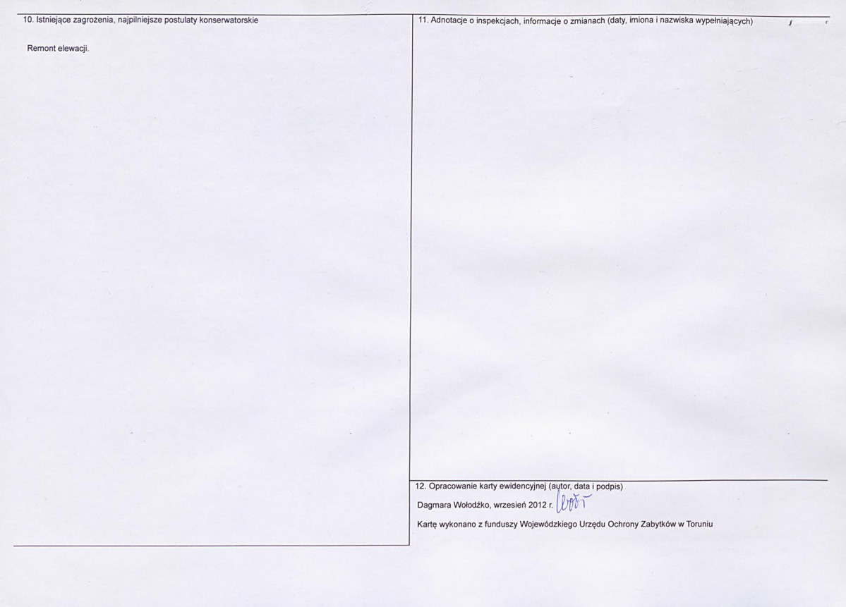 KEZN - Karta obiektu niewpisanego do rejestru, skan nr 2