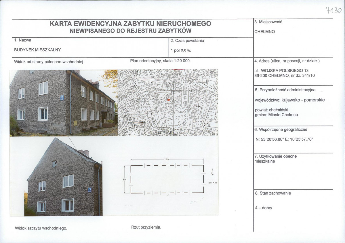 KEZN - Karta obiektu niewpisanego do rejestru, skan nr 1