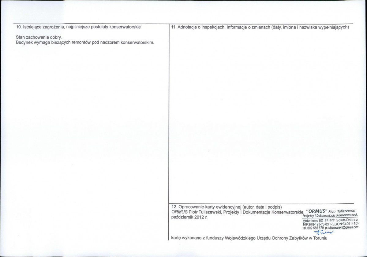 KEZN - Karta obiektu niewpisanego do rejestru, skan nr 2