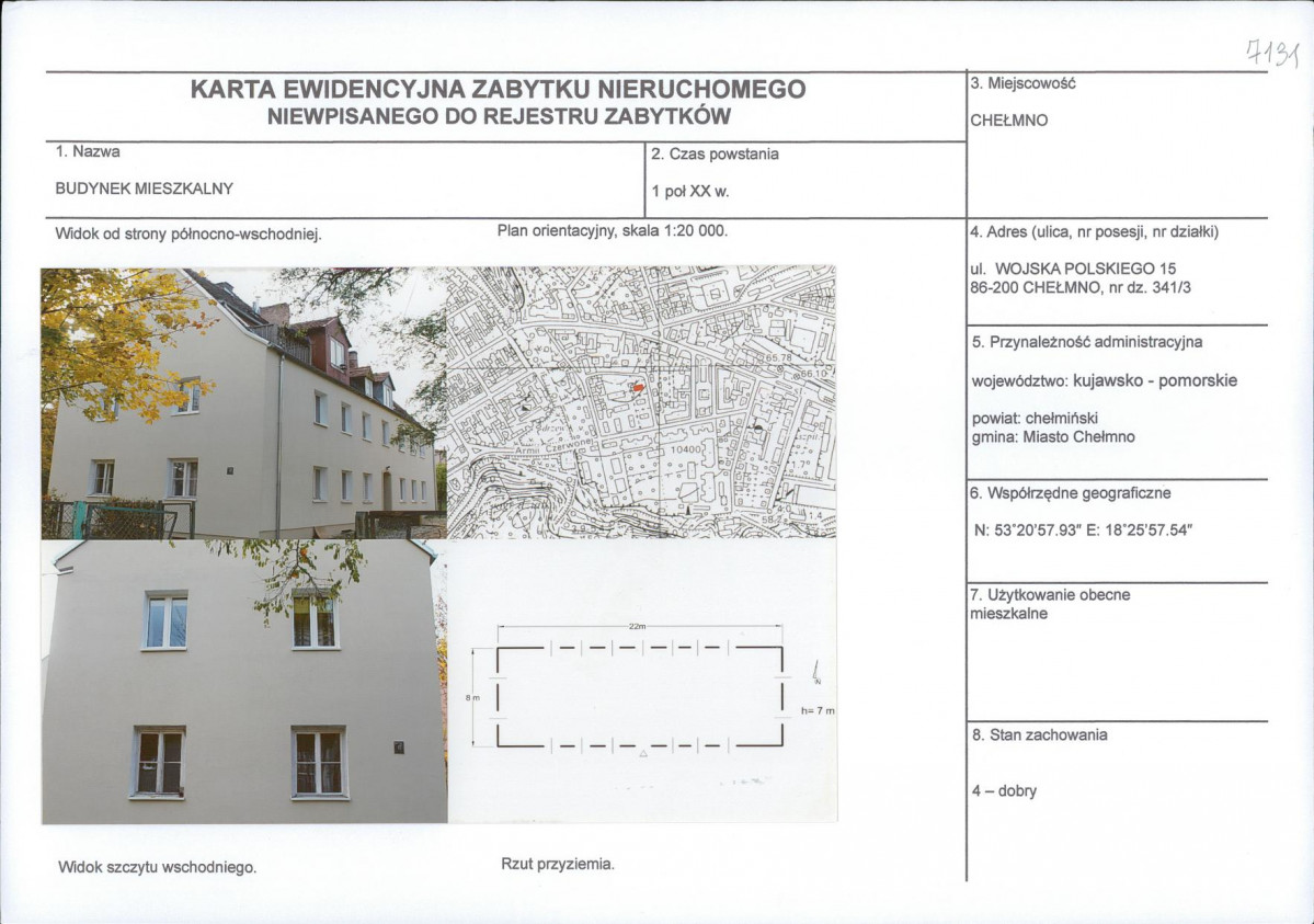 KEZN - Karta obiektu niewpisanego do rejestru, skan nr 1