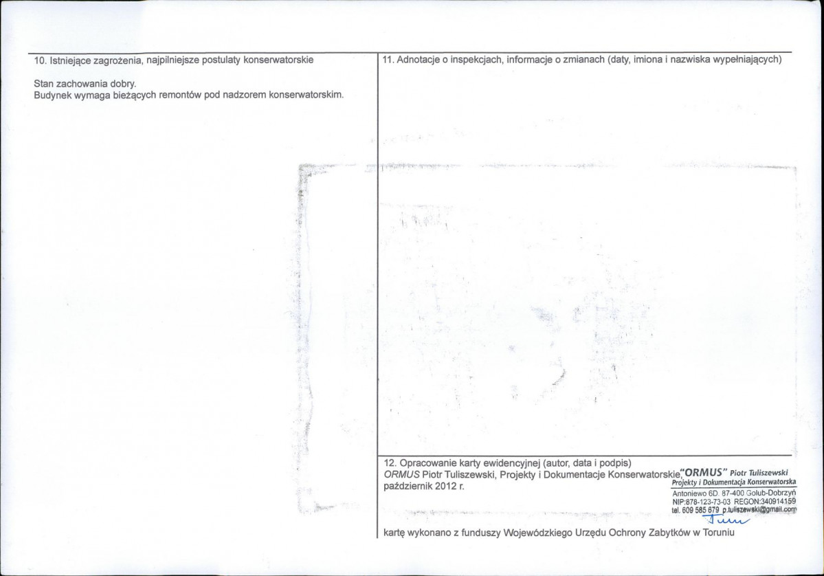 KEZN - Karta obiektu niewpisanego do rejestru, skan nr 2