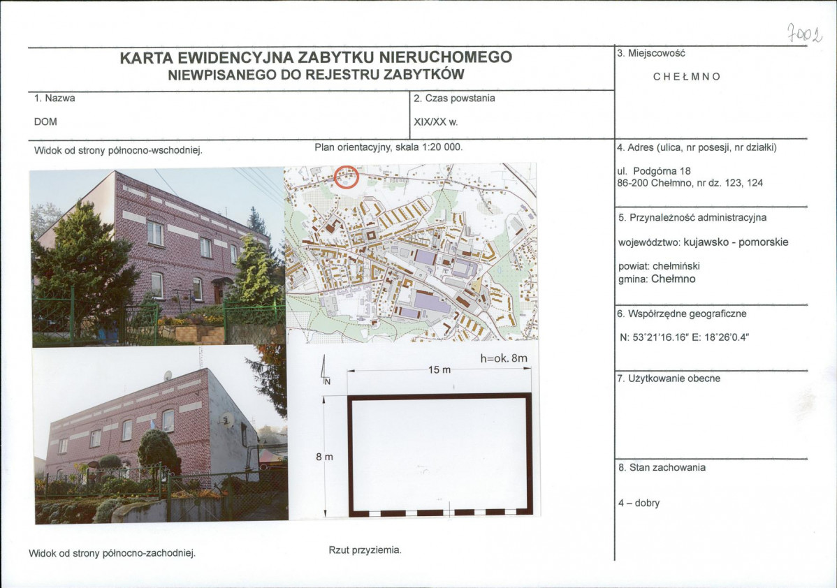 KEZN - Karta obiektu niewpisanego do rejestru, skan nr 1