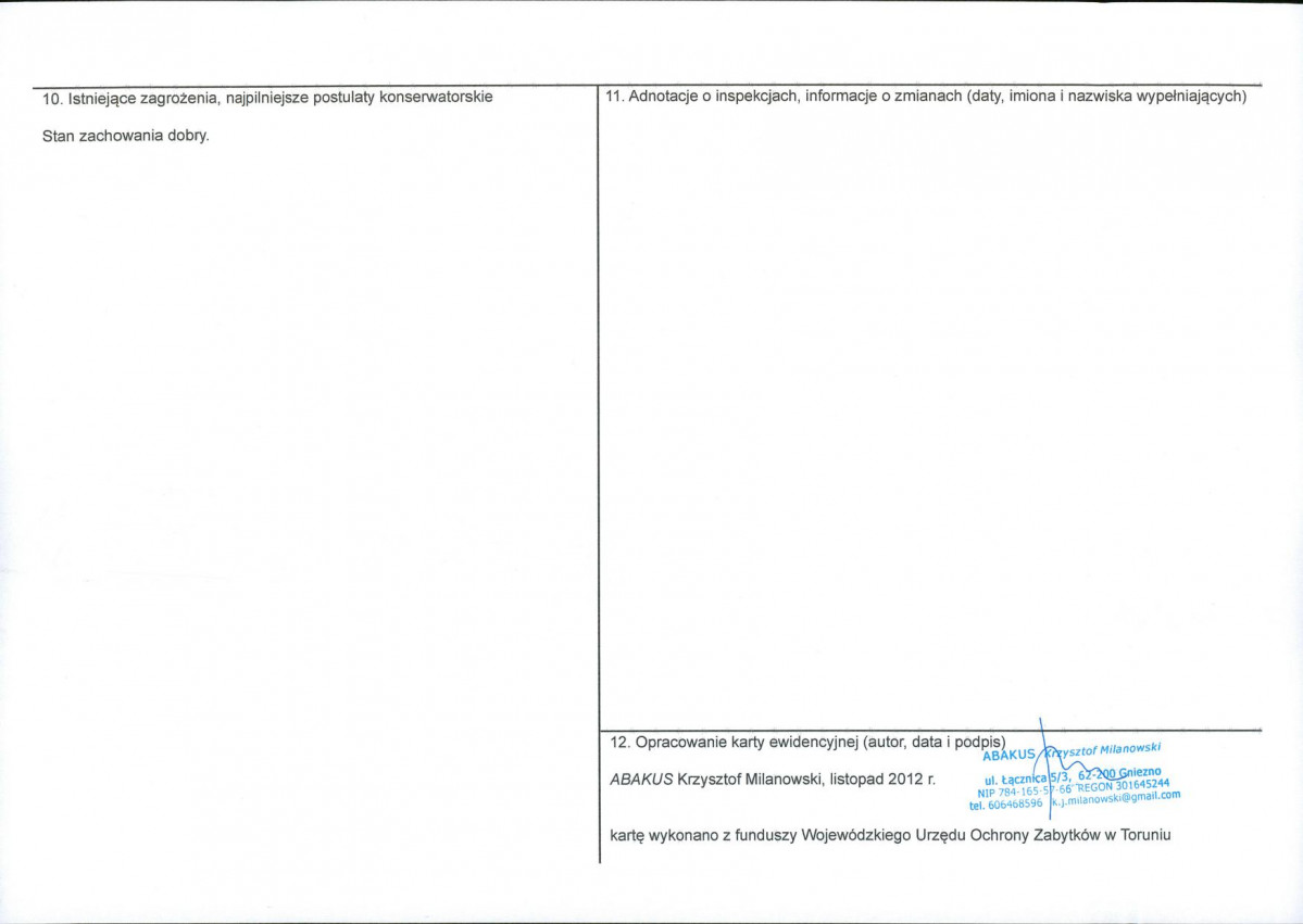 KEZN - Karta obiektu niewpisanego do rejestru, skan nr 2