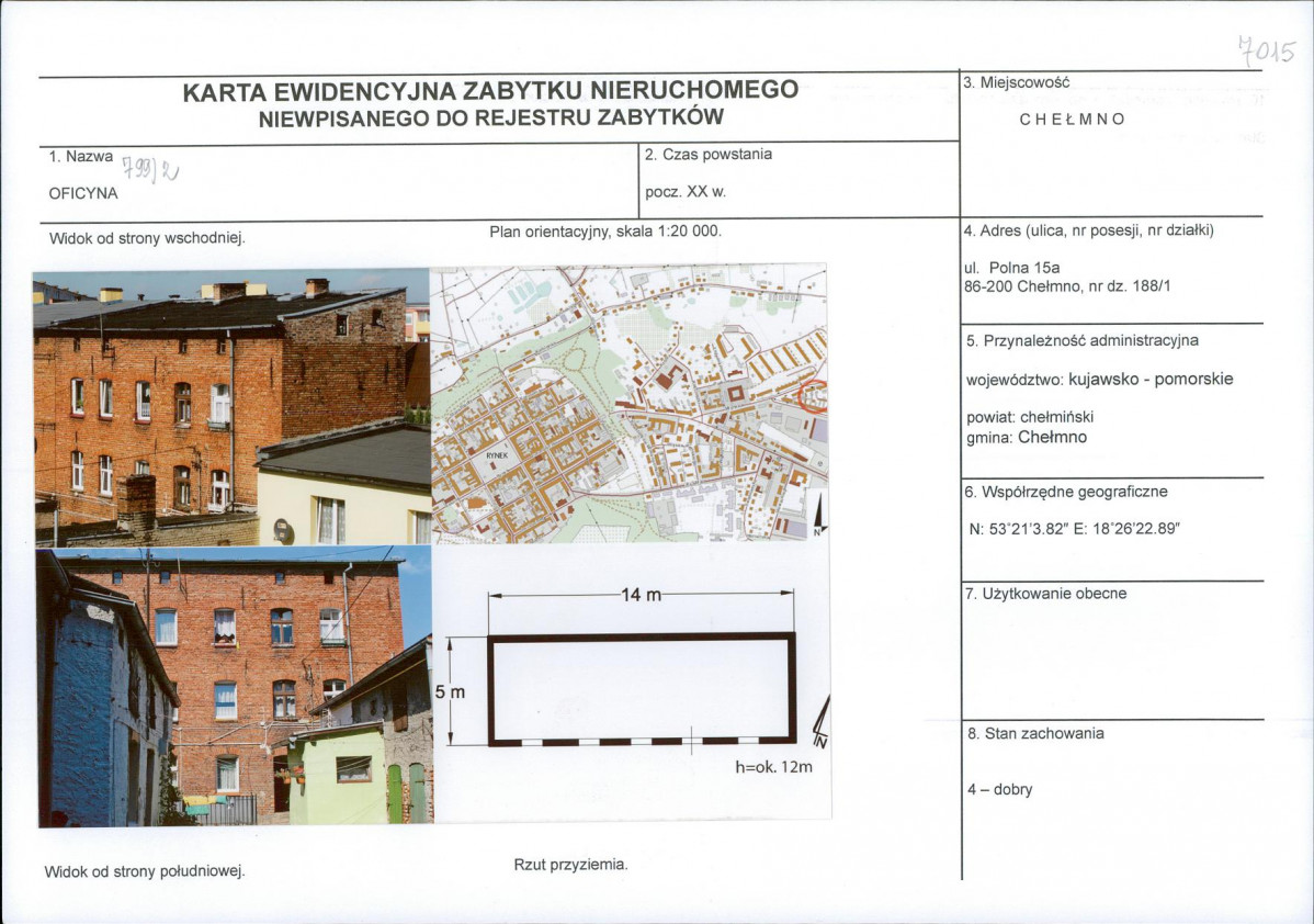KEZN - Karta obiektu niewpisanego do rejestru, skan nr 1