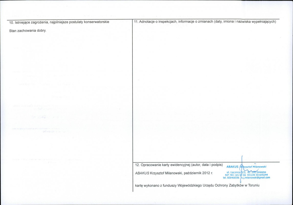 KEZN - Karta obiektu niewpisanego do rejestru, skan nr 2