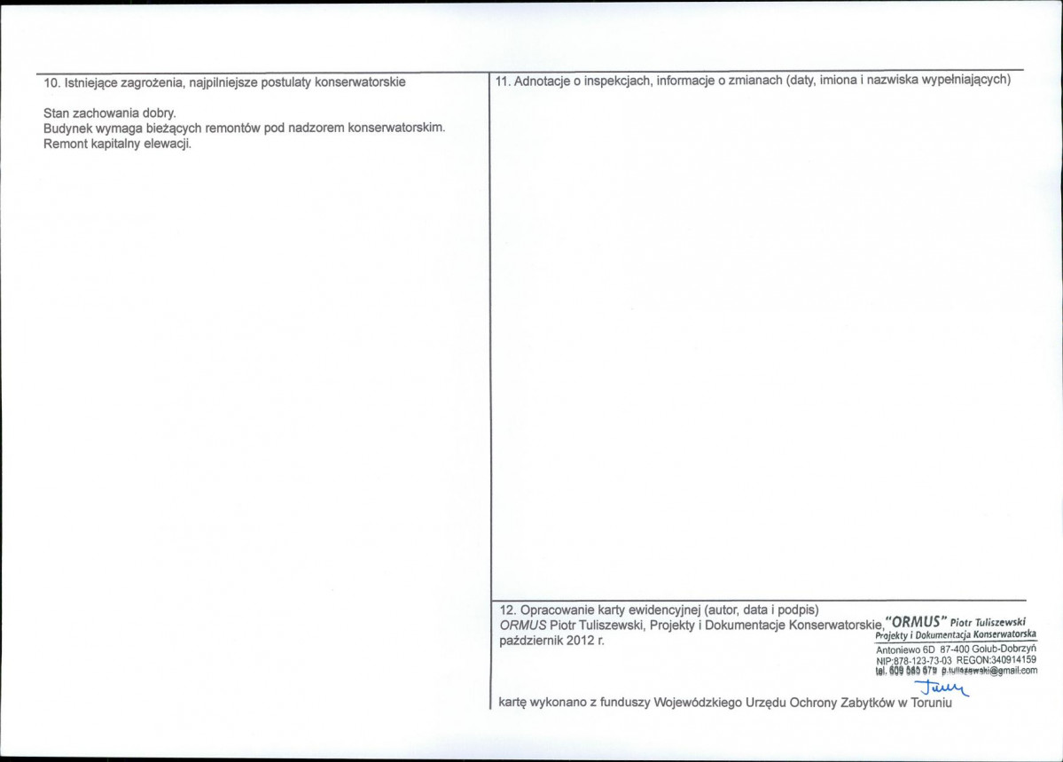 KEZN - Karta obiektu niewpisanego do rejestru, skan nr 2