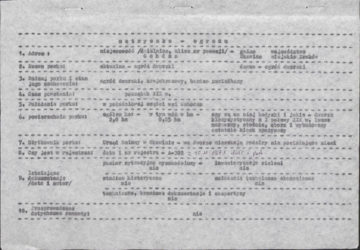 Ewidencja parkowa, skan nr 4