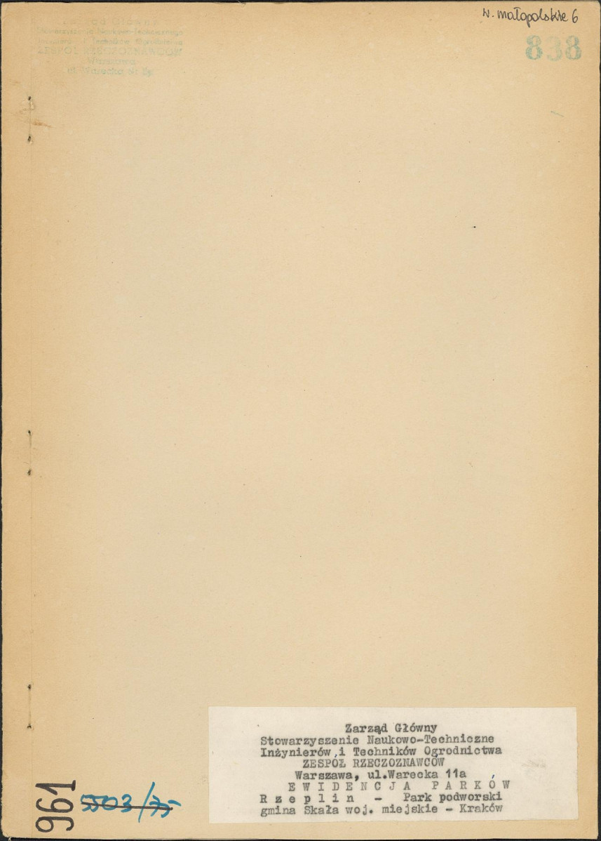 Ewidencja parkowa, skan nr 1