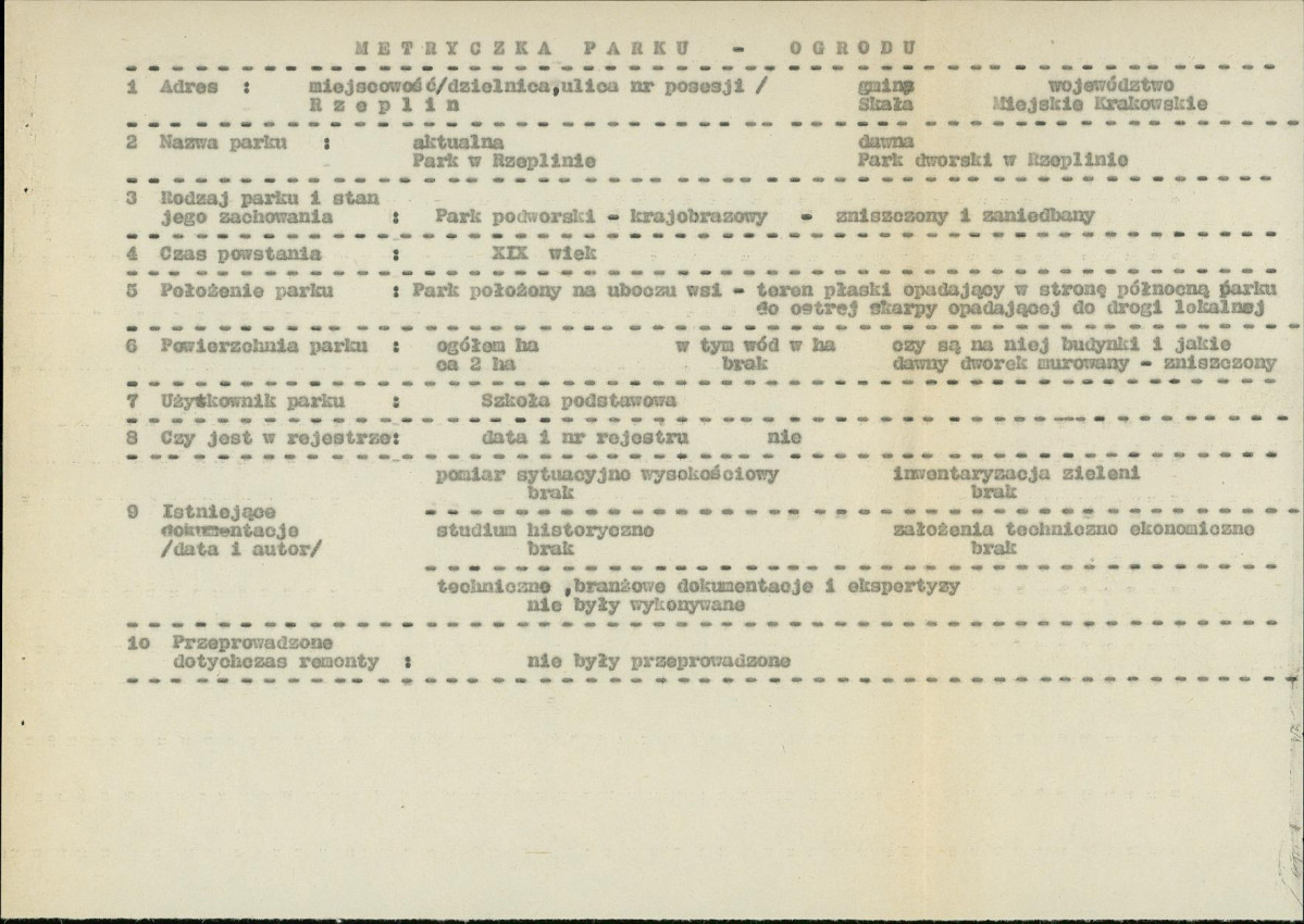Ewidencja parkowa, skan nr 4