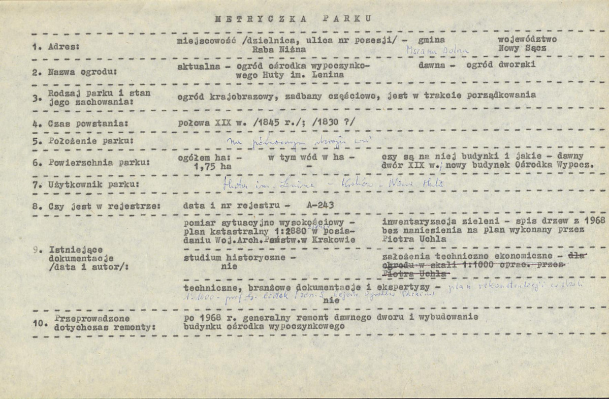 Ewidencja parkowa, skan nr 4