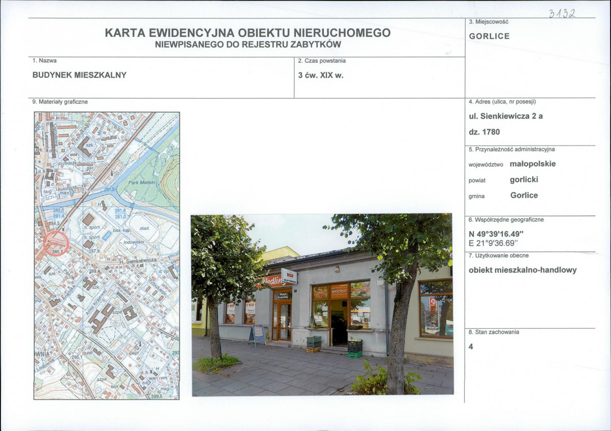 Karta obiektu niewpisanego do rejestru, skan nr 1