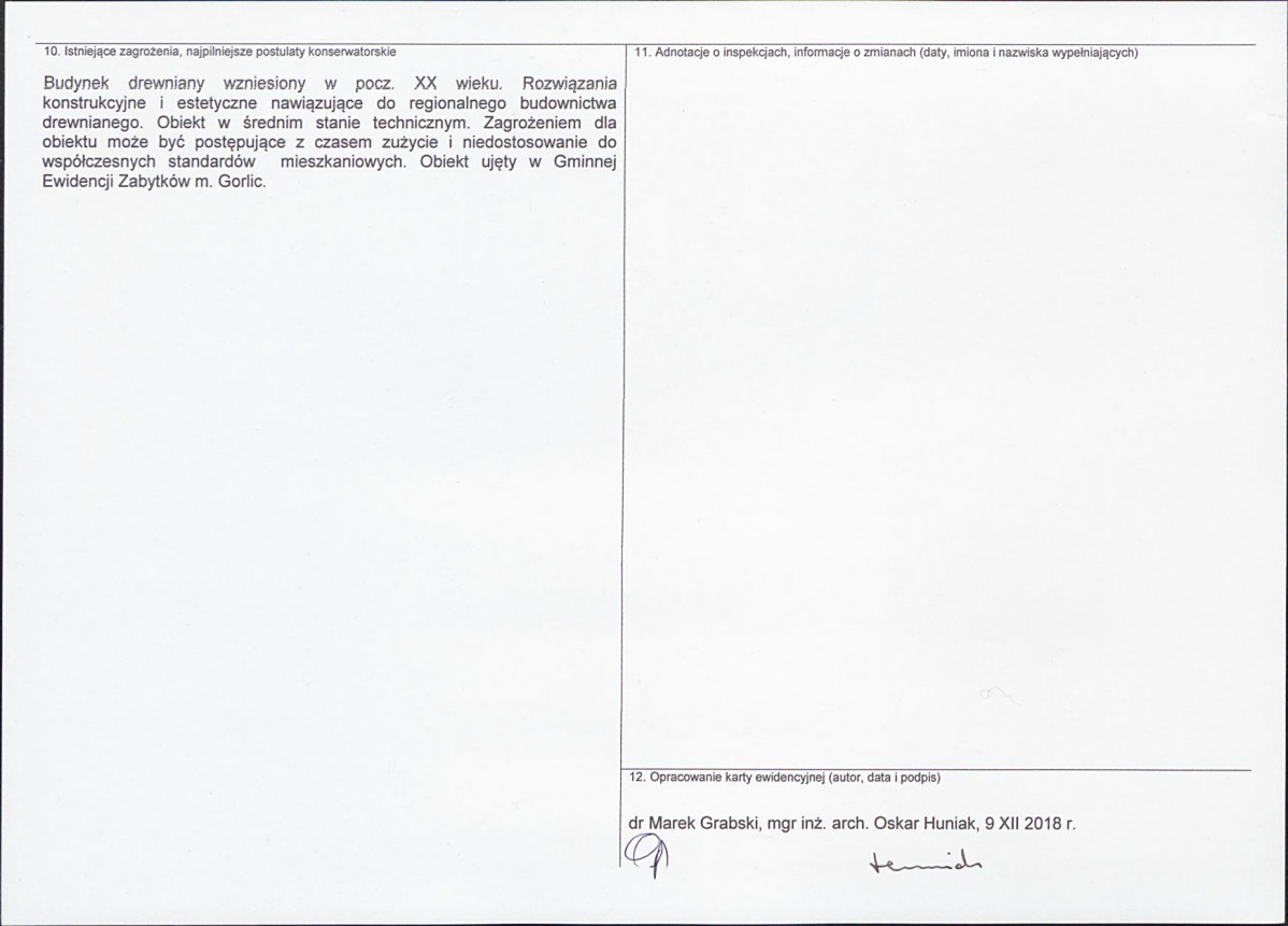 Karta obiektu niewpisanego do rejestru, skan nr 2