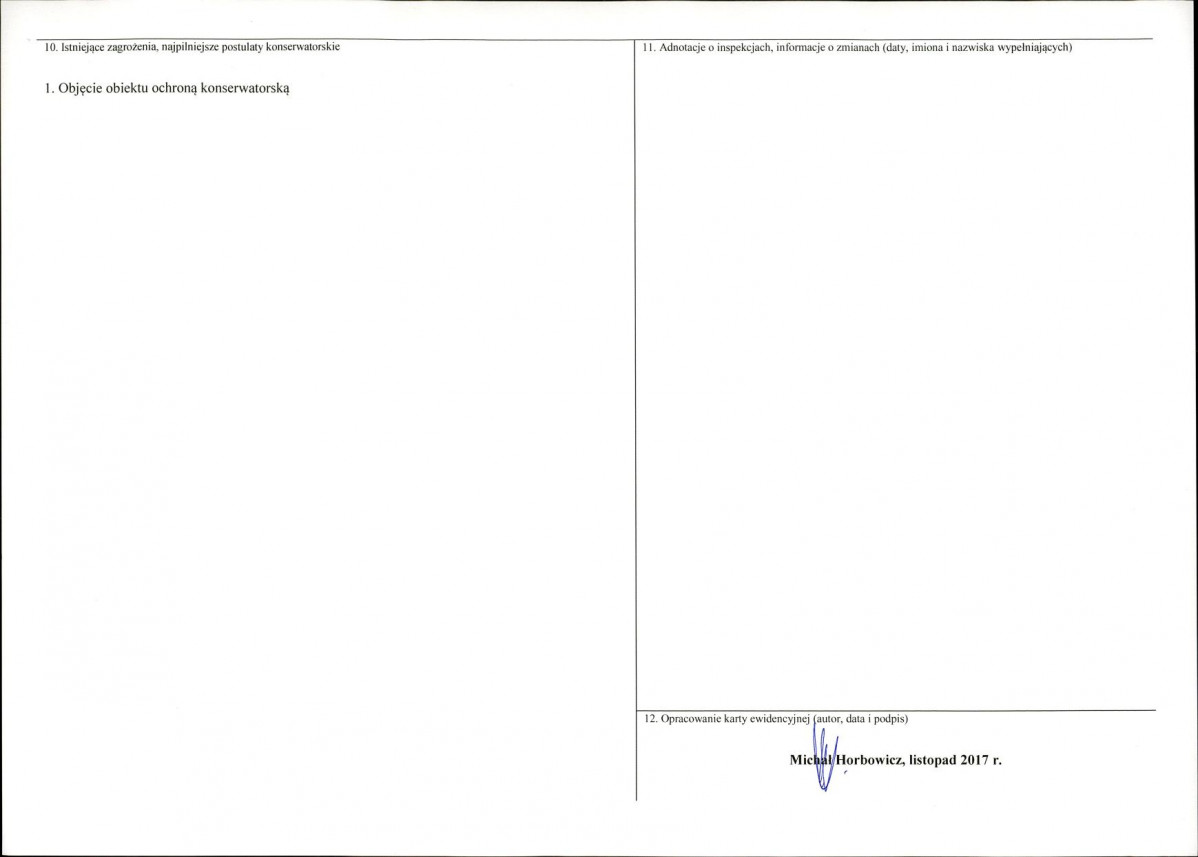 KEZN - Karta obiektu niewpisanego do rejestru, skan nr 2