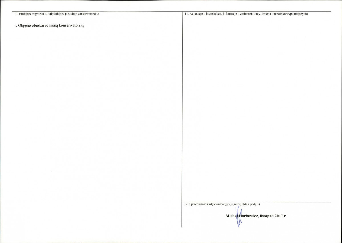 KEZN - Karta obiektu niewpisanego do rejestru, skan nr 2