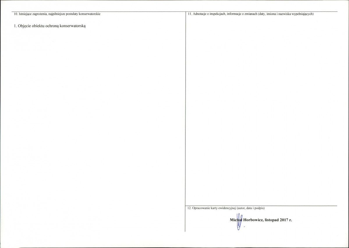KEZN - Karta obiektu niewpisanego do rejestru, skan nr 2