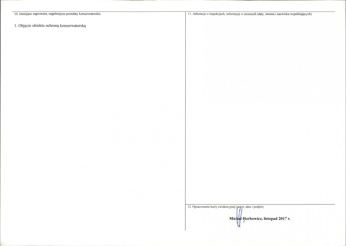 KEZN - Karta obiektu niewpisanego do rejestru, skan nr 2