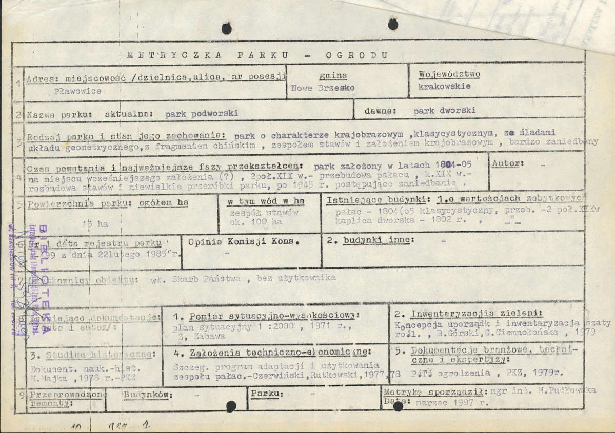 Ewidencja parkowa, skan nr 4