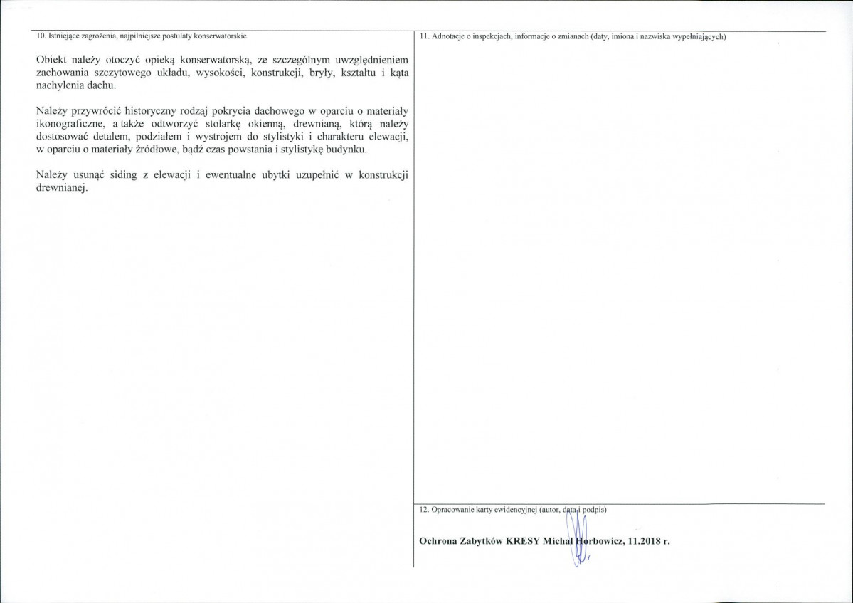 KEZN - Karta obiektu niewpisanego do rejestru, skan nr 2