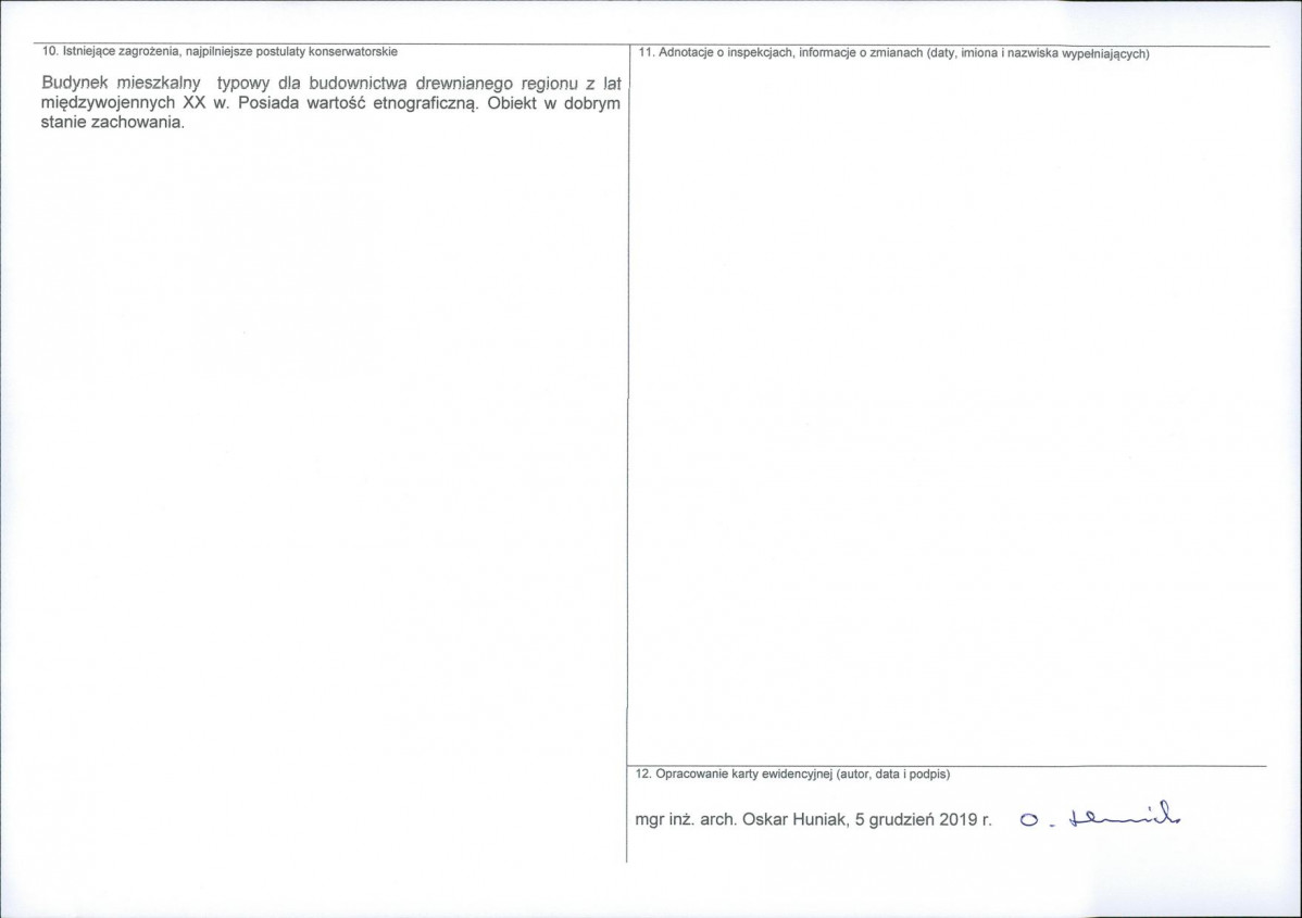 KEZN - Karta obiektu niewpisanego do rejestru, skan nr 2