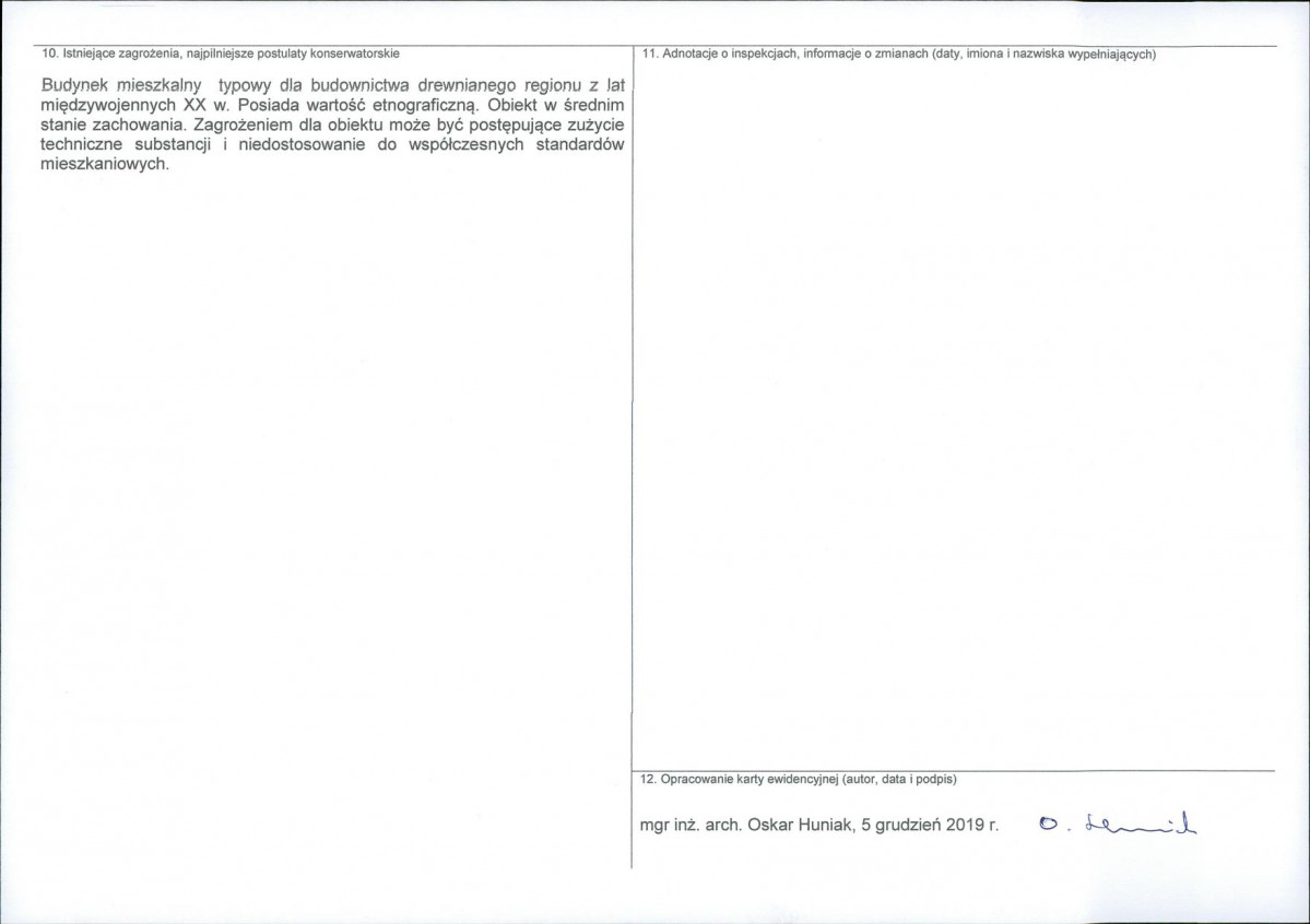 KEZN - Karta obiektu niewpisanego do rejestru, skan nr 2
