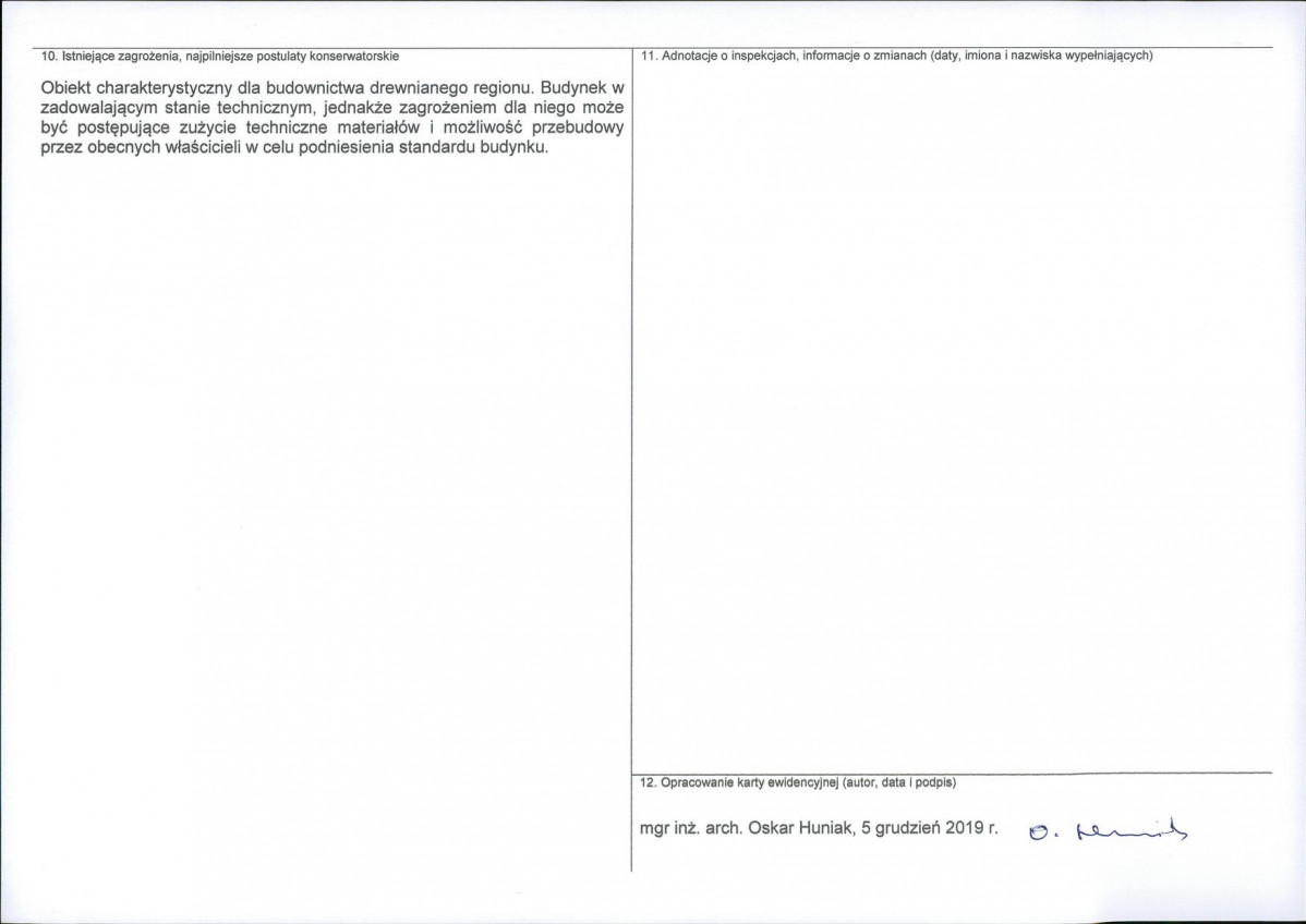 KEZN - Karta obiektu niewpisanego do rejestru, skan nr 2