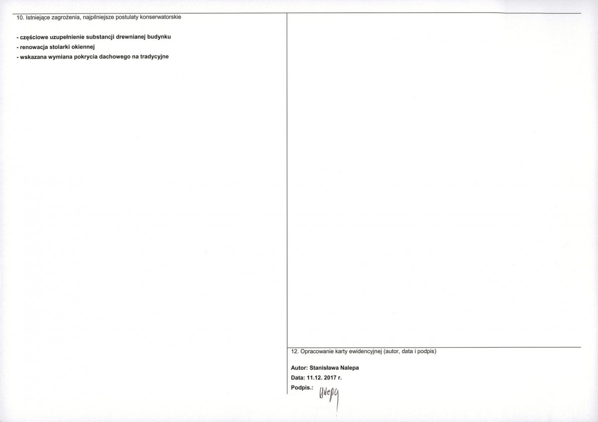 Karta obiektu niewpisanego do rejestru, skan nr 2