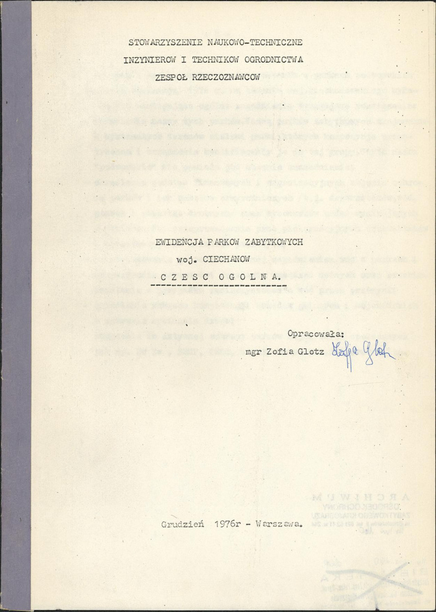 EP - Ewidencja parkowa, skan nr 1