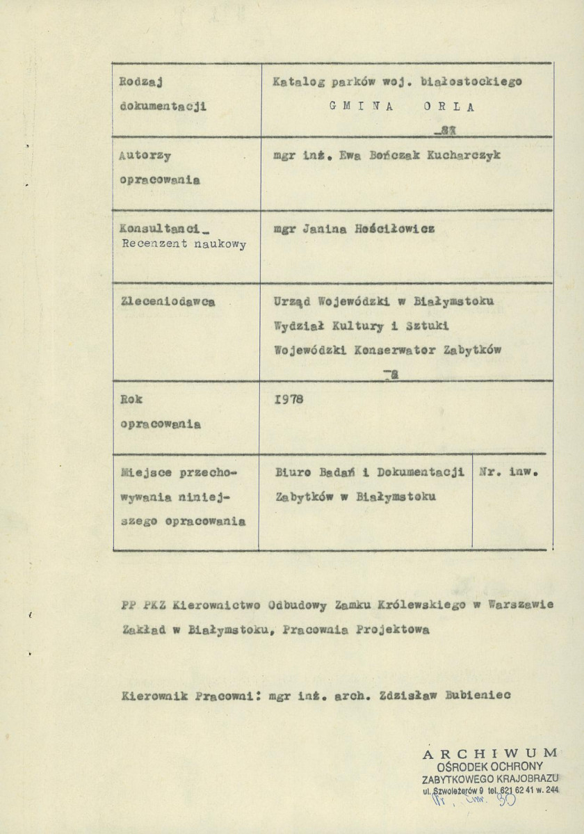 EP - Ewidencja parkowa, skan nr 5